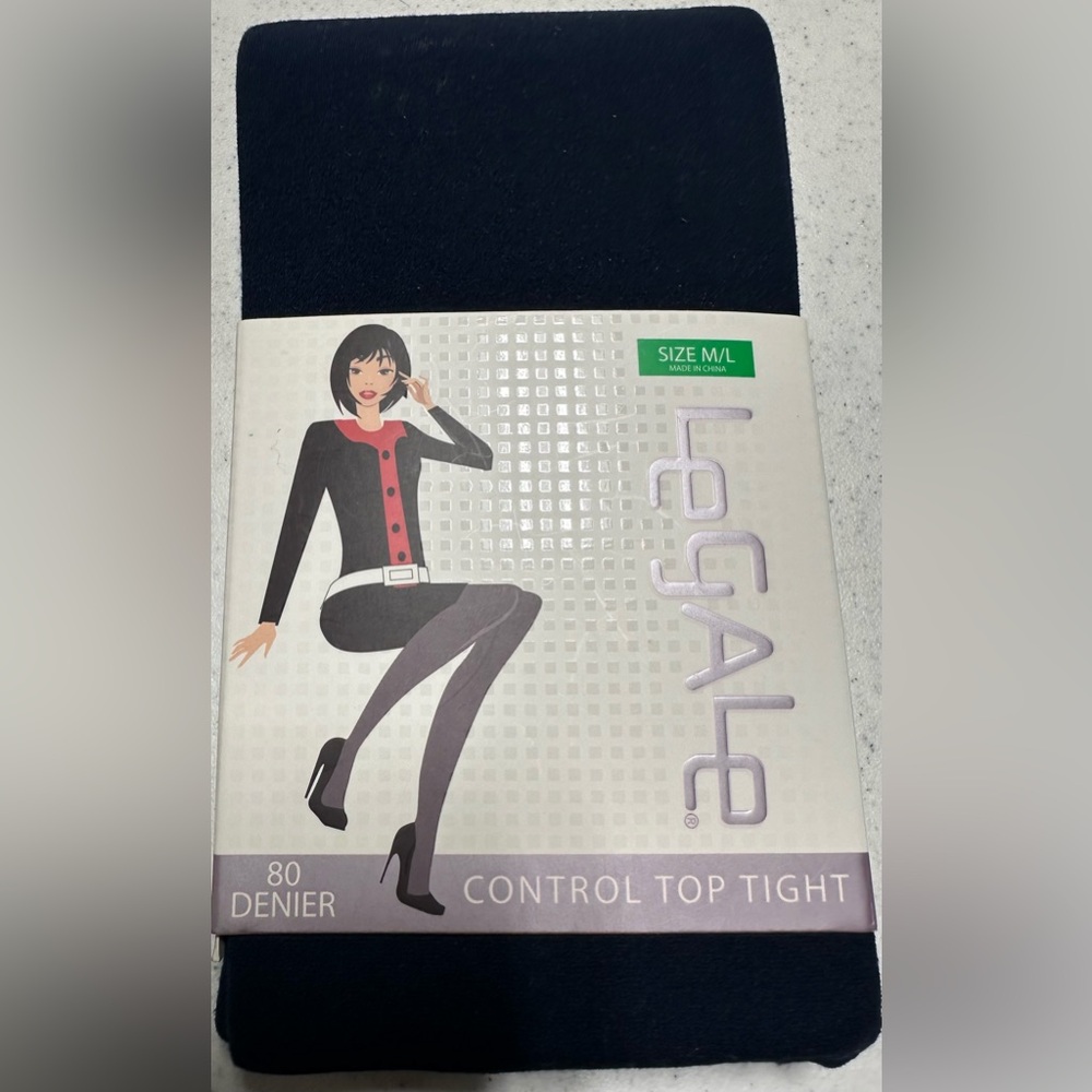 Legale Black Control Top Tights